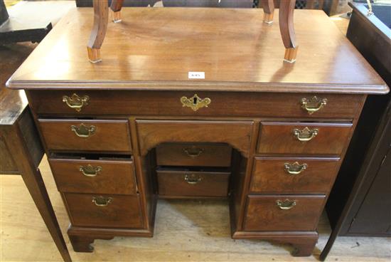 A George III mahogany kneehole dressing table, W.3ft 4in.